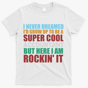 Funny Accountant Gift Accounting Major Bookkeeper CPA Retro T-Shirt - White
