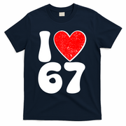 Funny Valentines Day I Heart Love 67 T-Shirt - Navy