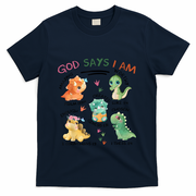 God Says I Am Cute Dinosaur Lovers Bible Christian Kids Boy T-Shirt - Navy