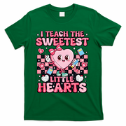 I Teach The Sweetest Little Hearts Teacher Valentines Day T-Shirt - Green