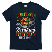 Juneteenth Breaking Every Chain Black History T-Shirt - Navy