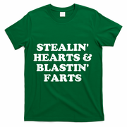 Stealin' Hearts And Blastin' Farts Funny Valentines Day T-Shirt - Green