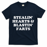 Stealin' Hearts And Blastin' Farts Funny Valentines Day T-Shirt - Navy