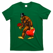 Valentines Day Bigfoot Sasquatch Lover T-Shirt - Green