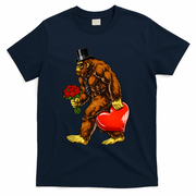 Valentines Day Bigfoot Sasquatch Lover T-Shirt - Navy