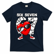 Valentines Day Hearts Dabbing Six Seven 67 Meme T-Shirt - Navy