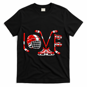 Valentines Day Love Ice Hockey T-Shirt - Black