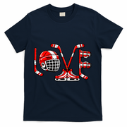 Valentines Day Love Ice Hockey T-Shirt - Navy