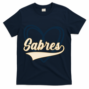 Vintage I Heart Love Sabres Retro Classic Gift T-Shirt - Navy
