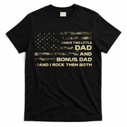 I Have Two Titles Dad And Bonus Dad Military Camo Flag T-Shirt