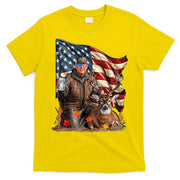 Donald Trump Maga Deer Hunting Parotic American Flag T-Shirt