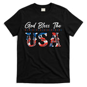 God Bless The USA Red White Blue Flag Patriotic 4th Of July  T-Shirt