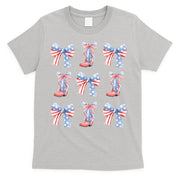 July 4th Coquette Bow America Retro T-Shirt