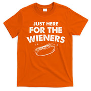 Just Here For The Wieners Funny Hot Dog 4th Of July American T-Shirt