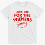 Just Here For The Wieners Funny Hot Dog 4th Of July American T-Shirt
