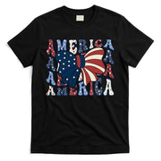 Retro America Bow USA 4th Of July T-Shirt