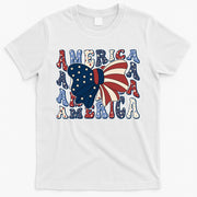 Retro America Bow USA 4th Of July T-Shirt
