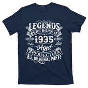 Vintage Scroll Legends Were Born In 1935 Aged Perfectly 90th Birthday T-Shirt