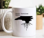 North Carolina Mug North Carolina Gift North Carolina Map North Carolina Coffee Mug NC State Mug North Carolina State Roots Mug