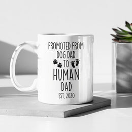 Pregnancy Announcement Gift To Husband New Dad Gift Est 2020 Promoted From Dog Dad To Human Dad Mug Cup First Father39s Day Gift Ideas