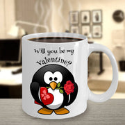 San Valentin Day gifts Valentines Day gifts for teens boys  gifts for classmates Will you be my Valentine  penguin valentine mug