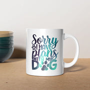 Sorry I have Plants With My Dog with Green Galaxy font Mugs